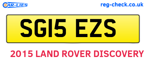 SG15EZS are the vehicle registration plates.