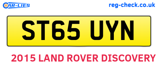 ST65UYN are the vehicle registration plates.