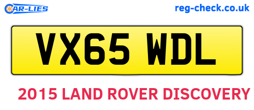 VX65WDL are the vehicle registration plates.