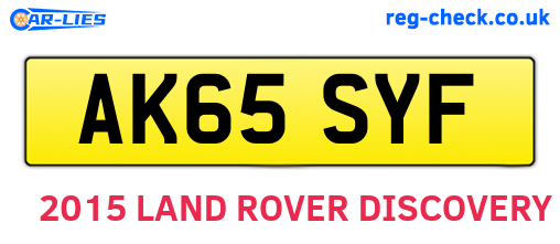 AK65SYF are the vehicle registration plates.