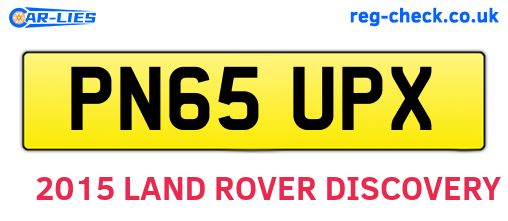 PN65UPX are the vehicle registration plates.