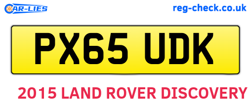 PX65UDK are the vehicle registration plates.