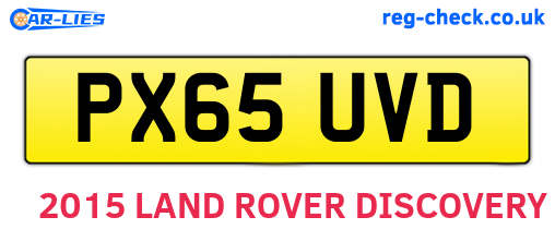 PX65UVD are the vehicle registration plates.
