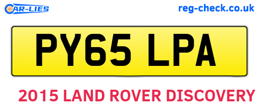 PY65LPA are the vehicle registration plates.