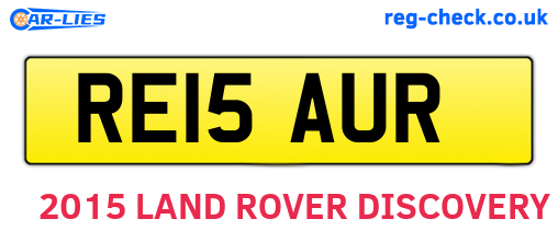 RE15AUR are the vehicle registration plates.