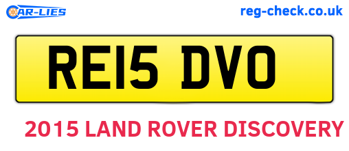 RE15DVO are the vehicle registration plates.