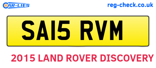 SA15RVM are the vehicle registration plates.