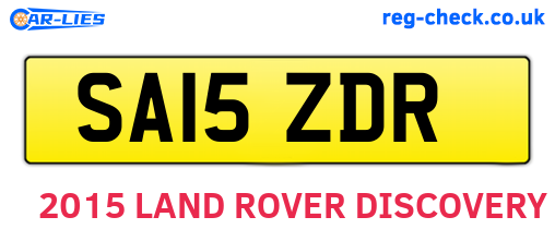 SA15ZDR are the vehicle registration plates.