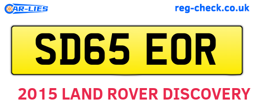 SD65EOR are the vehicle registration plates.