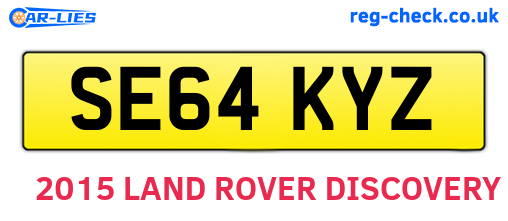 SE64KYZ are the vehicle registration plates.