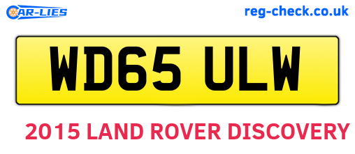 WD65ULW are the vehicle registration plates.