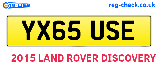 YX65USE are the vehicle registration plates.