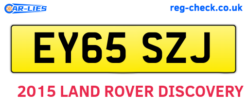EY65SZJ are the vehicle registration plates.