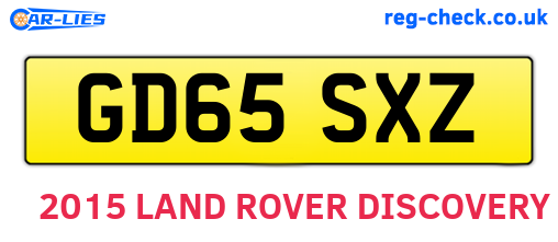 GD65SXZ are the vehicle registration plates.