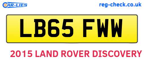 LB65FWW are the vehicle registration plates.