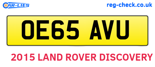 OE65AVU are the vehicle registration plates.