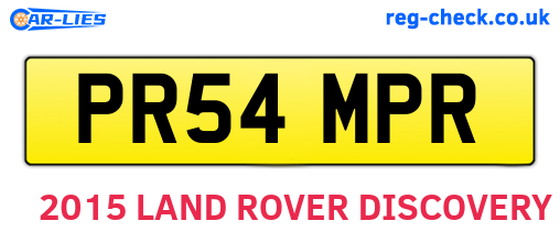PR54MPR are the vehicle registration plates.