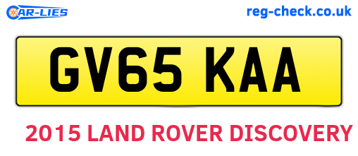 GV65KAA are the vehicle registration plates.
