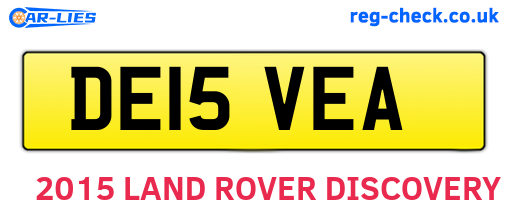 DE15VEA are the vehicle registration plates.