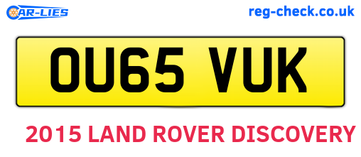 OU65VUK are the vehicle registration plates.