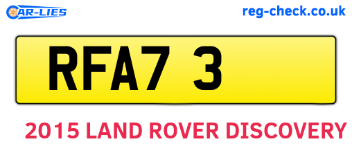 RFA73 are the vehicle registration plates.