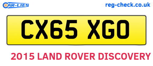 CX65XGO are the vehicle registration plates.