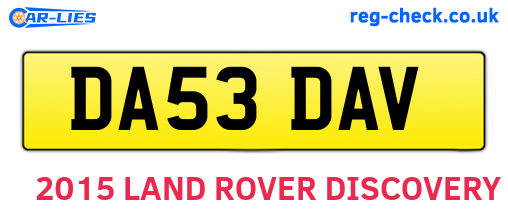 DA53DAV are the vehicle registration plates.