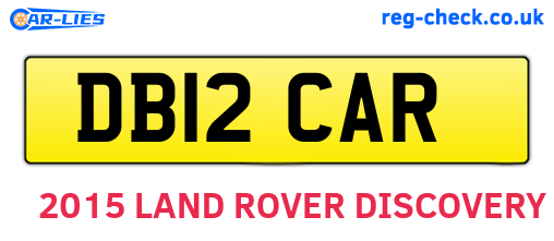 DB12CAR are the vehicle registration plates.