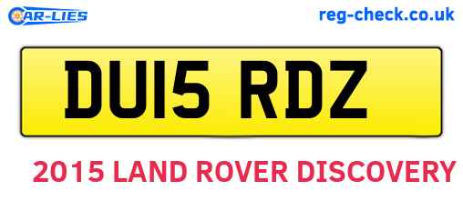 DU15RDZ are the vehicle registration plates.
