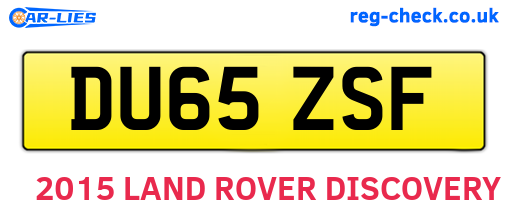 DU65ZSF are the vehicle registration plates.