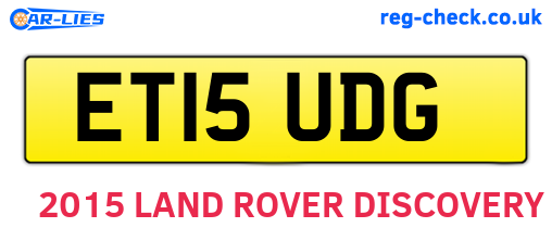 ET15UDG are the vehicle registration plates.