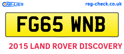 FG65WNB are the vehicle registration plates.