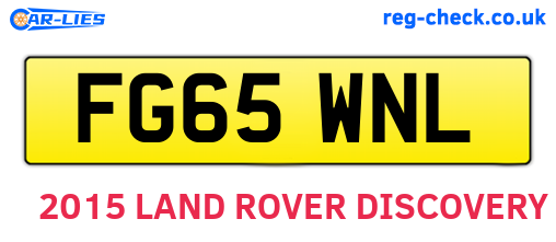 FG65WNL are the vehicle registration plates.