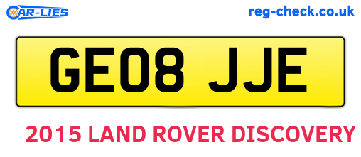GE08JJE are the vehicle registration plates.