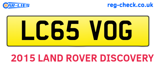 LC65VOG are the vehicle registration plates.