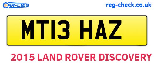 MT13HAZ are the vehicle registration plates.