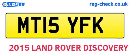 MT15YFK are the vehicle registration plates.