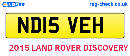 ND15VEH are the vehicle registration plates.