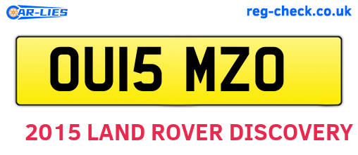 OU15MZO are the vehicle registration plates.