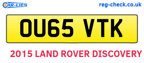 OU65VTK are the vehicle registration plates.