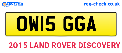 OW15GGA are the vehicle registration plates.