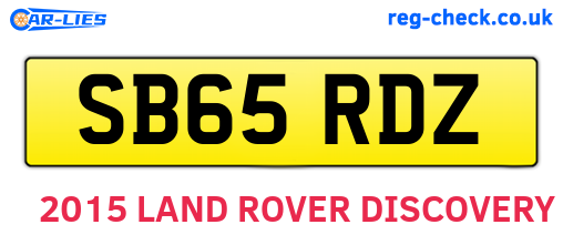 SB65RDZ are the vehicle registration plates.