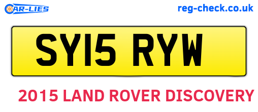SY15RYW are the vehicle registration plates.