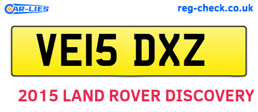 VE15DXZ are the vehicle registration plates.