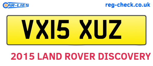 VX15XUZ are the vehicle registration plates.