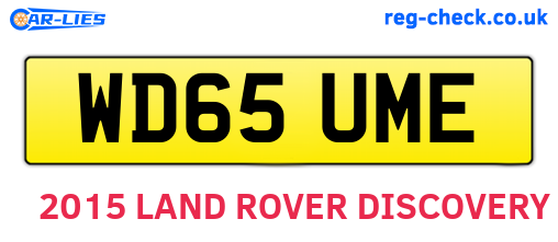 WD65UME are the vehicle registration plates.