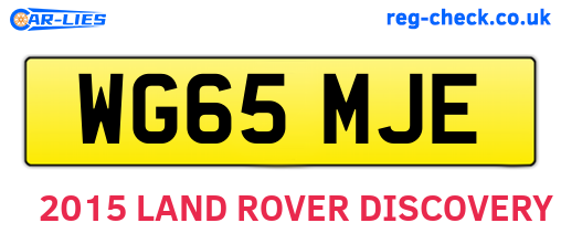 WG65MJE are the vehicle registration plates.