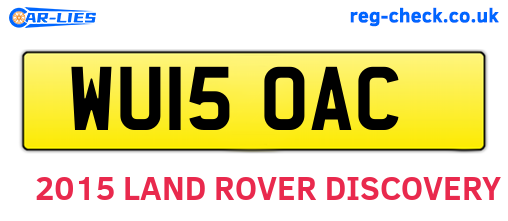 WU15OAC are the vehicle registration plates.
