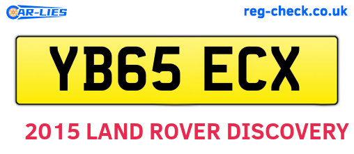YB65ECX are the vehicle registration plates.