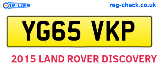 YG65VKP are the vehicle registration plates.